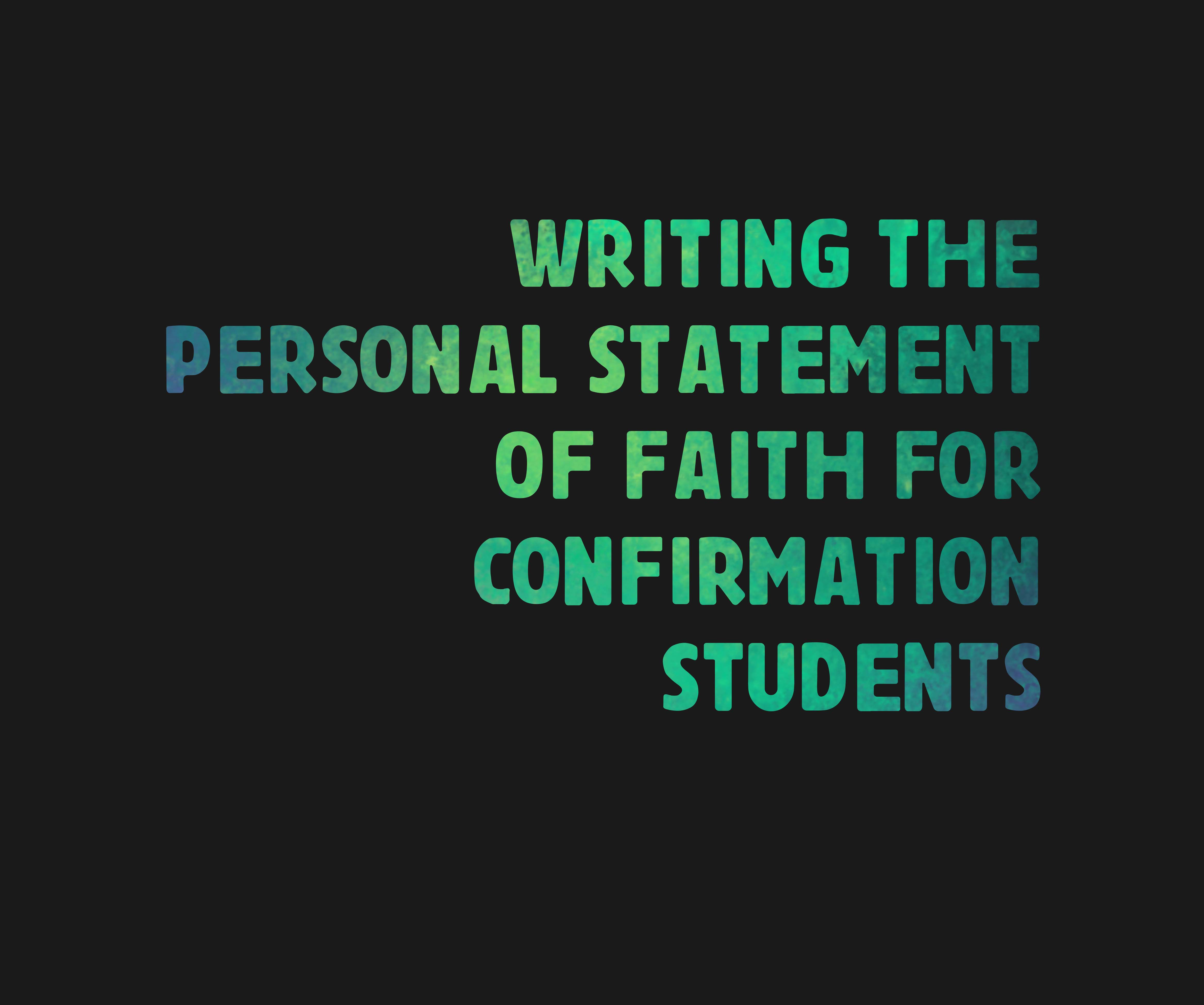 What Is A Personal Statement Of Faith